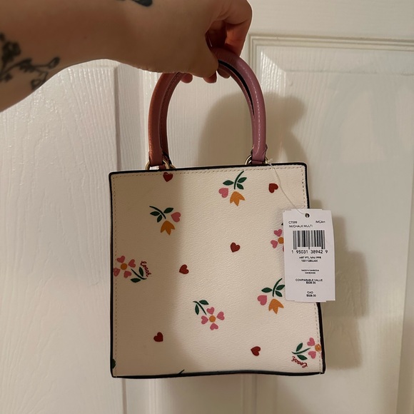 NWT COACH MINI PEPPER CROSSBODY - HEART PETAL PRINT (WITH COIN PURSE) - Picture 3 of 13